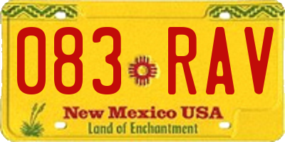 NM license plate 083RAV