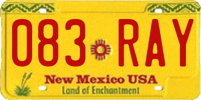 NM license plate 083RAY