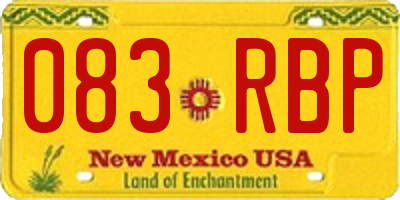 NM license plate 083RBP