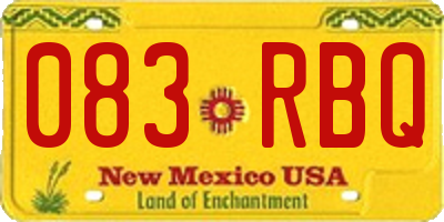 NM license plate 083RBQ
