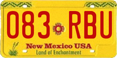 NM license plate 083RBU