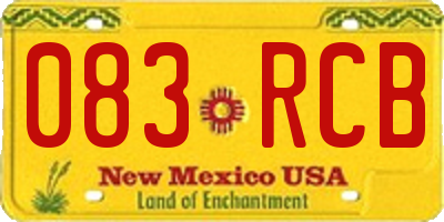 NM license plate 083RCB