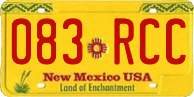 NM license plate 083RCC