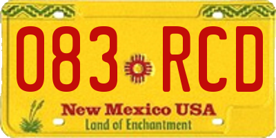 NM license plate 083RCD