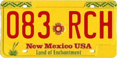 NM license plate 083RCH