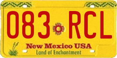 NM license plate 083RCL