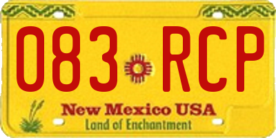NM license plate 083RCP