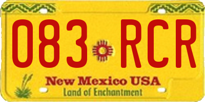 NM license plate 083RCR