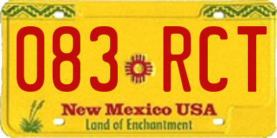 NM license plate 083RCT