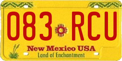 NM license plate 083RCU