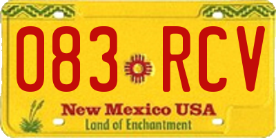 NM license plate 083RCV