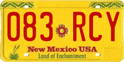 NM license plate 083RCY