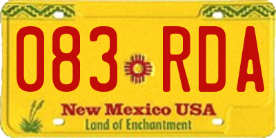 NM license plate 083RDA