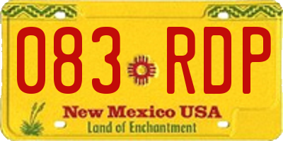 NM license plate 083RDP