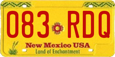 NM license plate 083RDQ