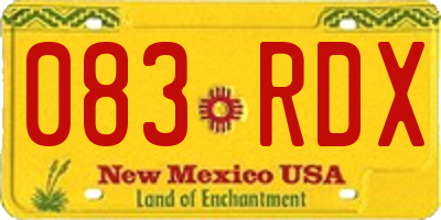 NM license plate 083RDX