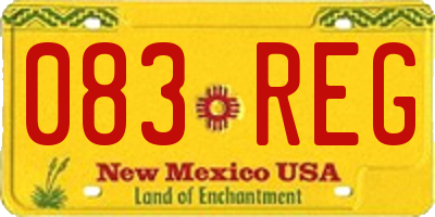 NM license plate 083REG
