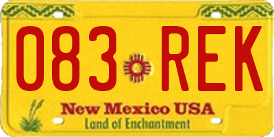 NM license plate 083REK