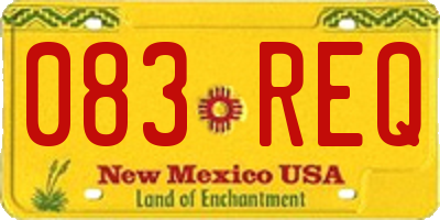 NM license plate 083REQ