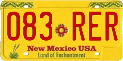 NM license plate 083RER