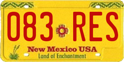 NM license plate 083RES