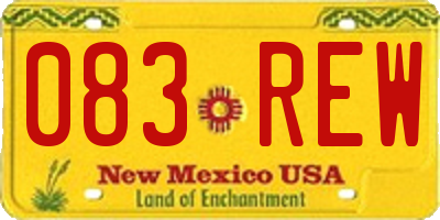 NM license plate 083REW