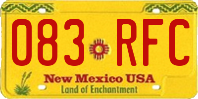 NM license plate 083RFC