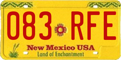 NM license plate 083RFE