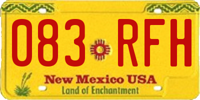 NM license plate 083RFH