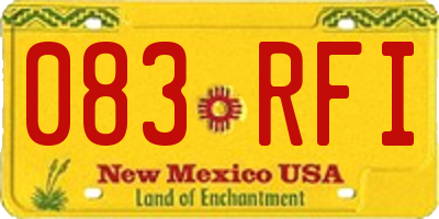 NM license plate 083RFI
