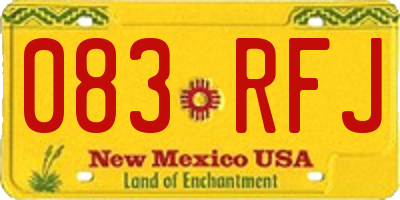 NM license plate 083RFJ