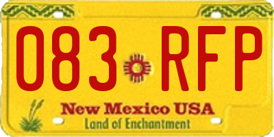 NM license plate 083RFP