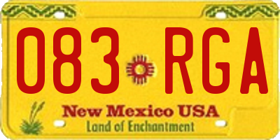 NM license plate 083RGA