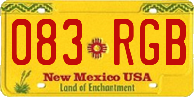 NM license plate 083RGB
