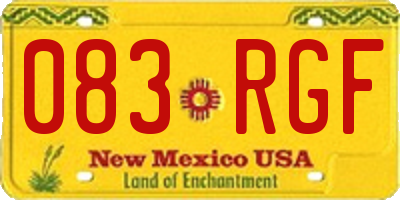 NM license plate 083RGF