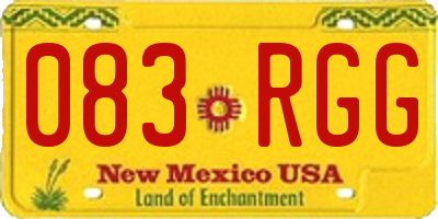 NM license plate 083RGG