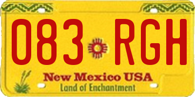 NM license plate 083RGH