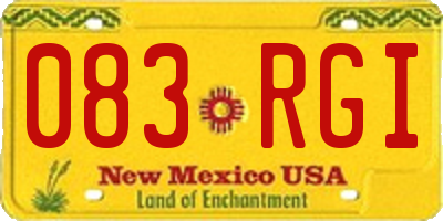 NM license plate 083RGI