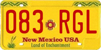NM license plate 083RGL