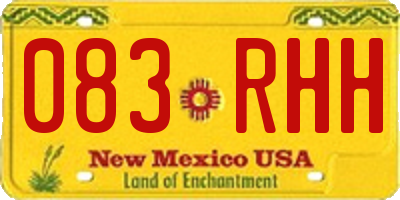 NM license plate 083RHH