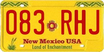 NM license plate 083RHJ