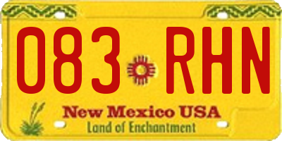 NM license plate 083RHN