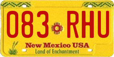 NM license plate 083RHU