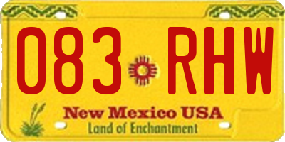 NM license plate 083RHW