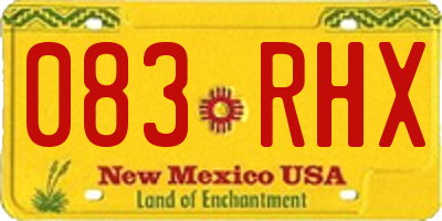 NM license plate 083RHX
