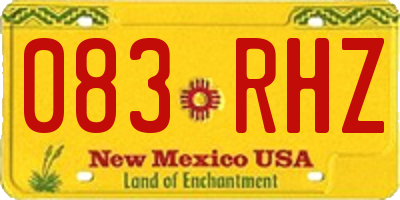 NM license plate 083RHZ