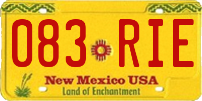 NM license plate 083RIE