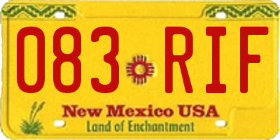 NM license plate 083RIF