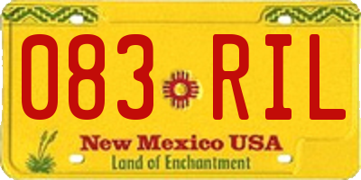 NM license plate 083RIL