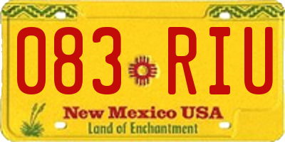 NM license plate 083RIU